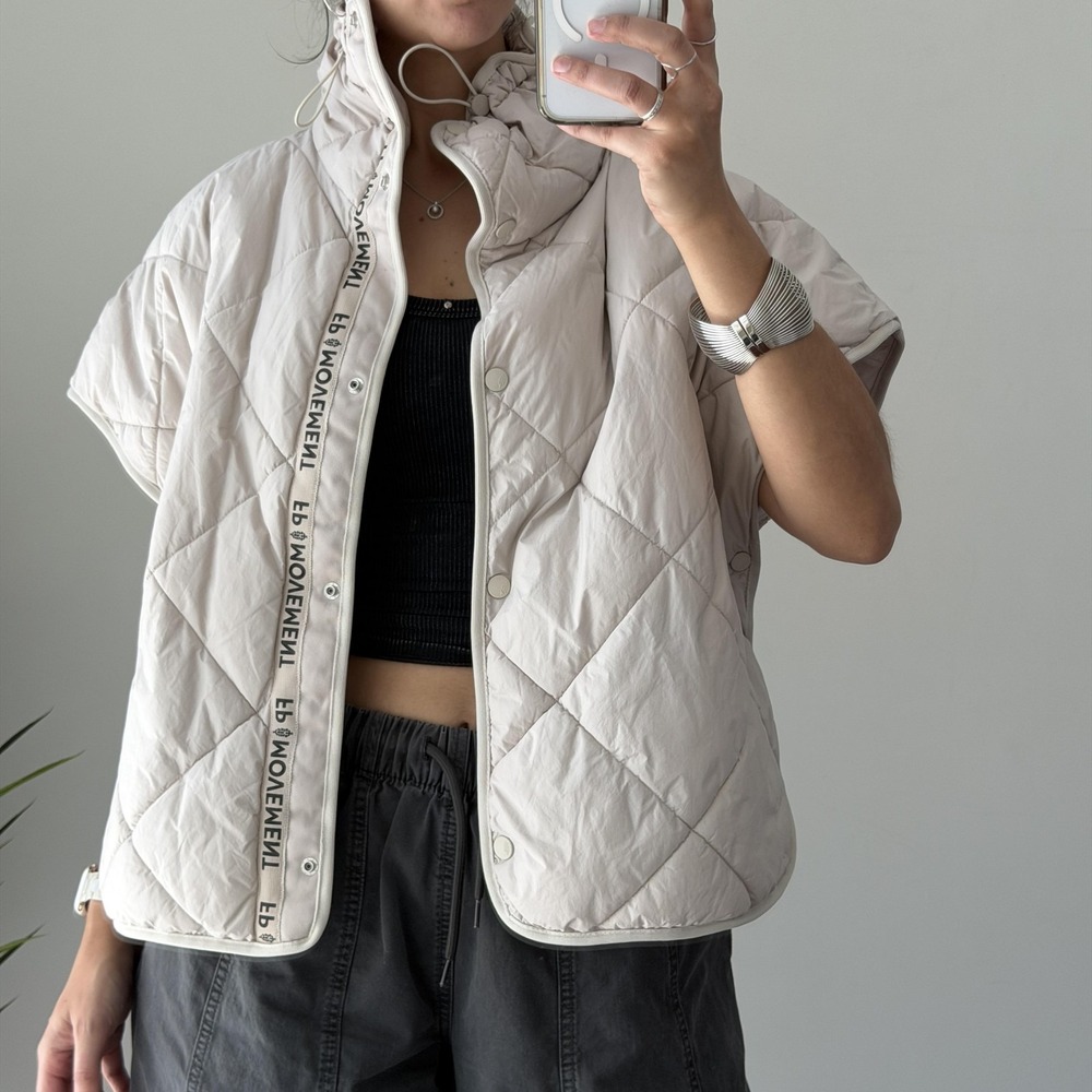 Free People Movement Jacket One Size Quilted Chill Out Packable Poncho Vest